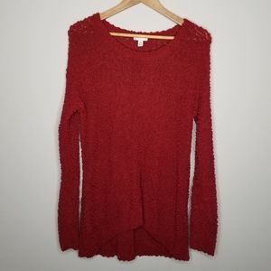 Cato Red Crew Neck Textured Sweater